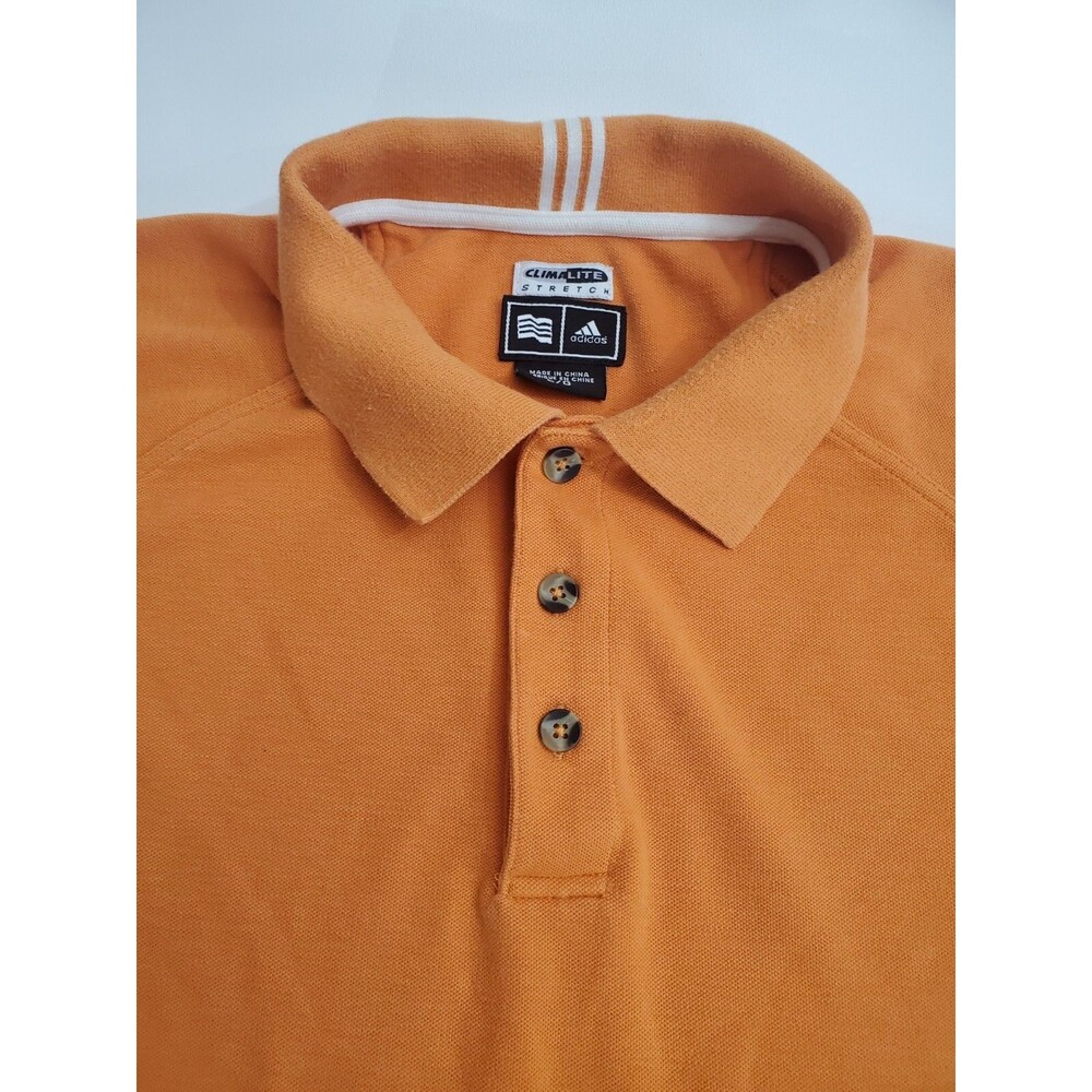 adidas Men's Short Sleeve Climalite Stretch Polo, Orange, Large